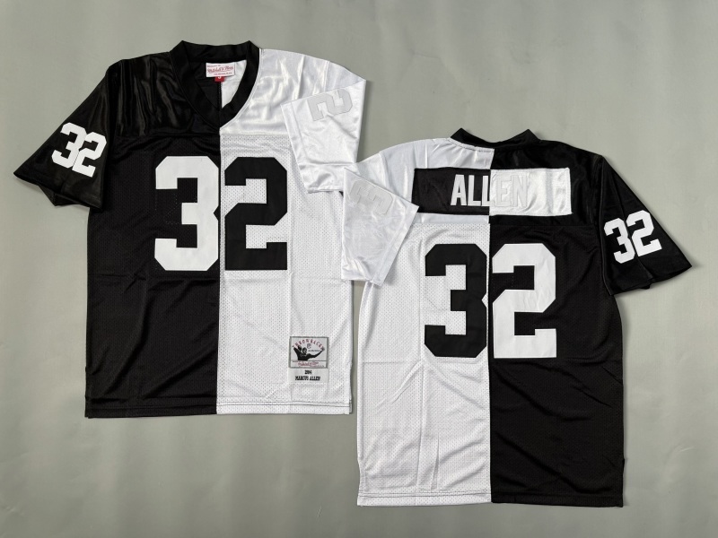 Men 2025 Nike Oakland Raiders #32 Allen black white Throwback Limited NFL Jersey style 001